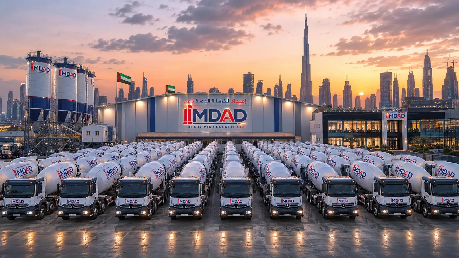 IMDAD fleet of concrete mixer trucks