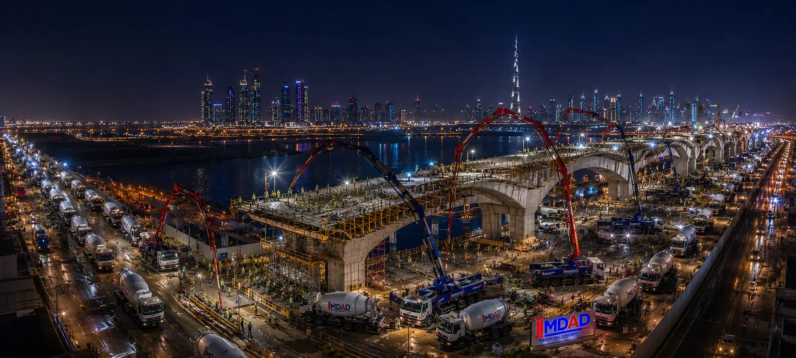 Large-site concrete pumping operations
